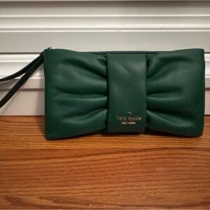 Kate Spade Dark Green Bow Clutch